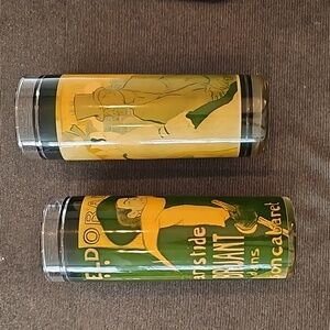 Vintage Mid century Toulouse Lautrec  tall glasses